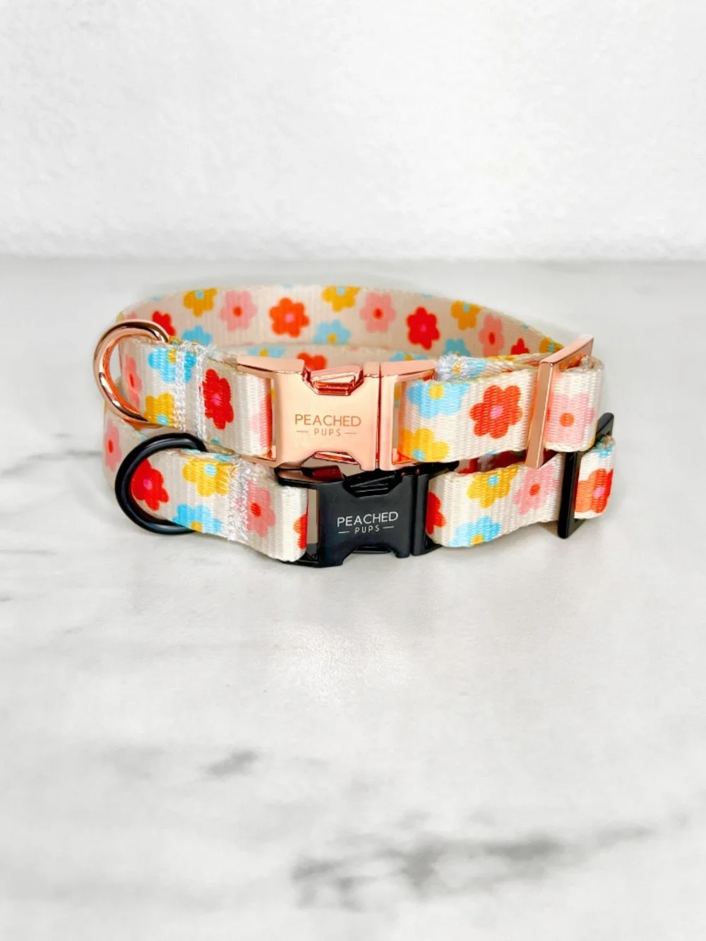 2 Flower Dog Collars 3/4